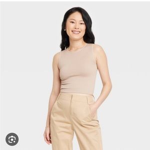 NWT A New Day Slim Fit Seamless Muscle Tank in Beige